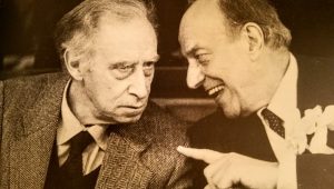 Piero Santi con Mario Luzi al ristorante La Beppa nel 1983